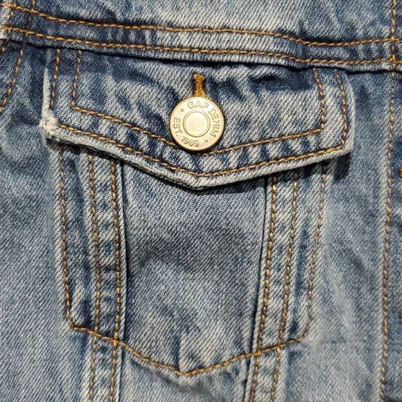 GAP x Disney Jean Jacket With Minnie Mouse Embroidery Girls Size L - Picture 9 of 13